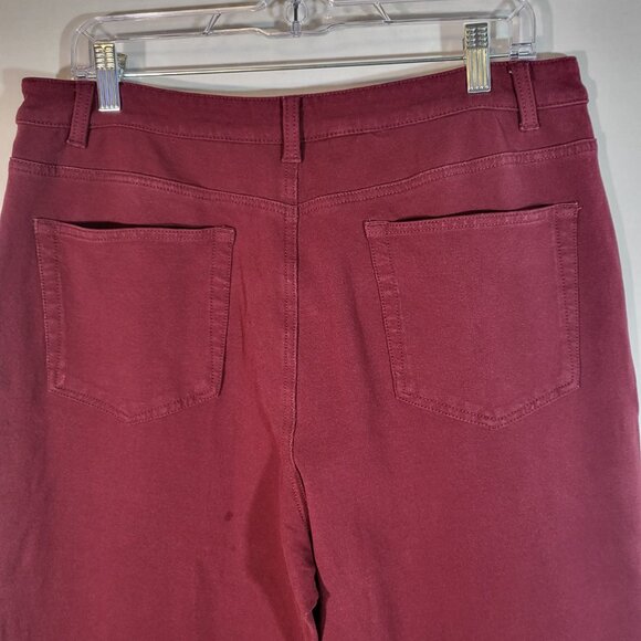 Dream Jeannes by Quacker Factory Women's Stretch Jeans Size 14 Maroon/Plum - Picture 9 of 14